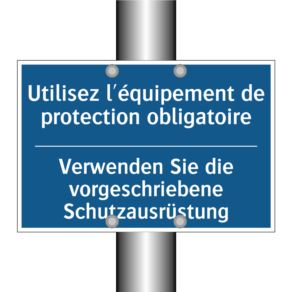 Verwenden Sie die vorgeschriebene  /.../ - Utilisez l'équipement de protection  /.../