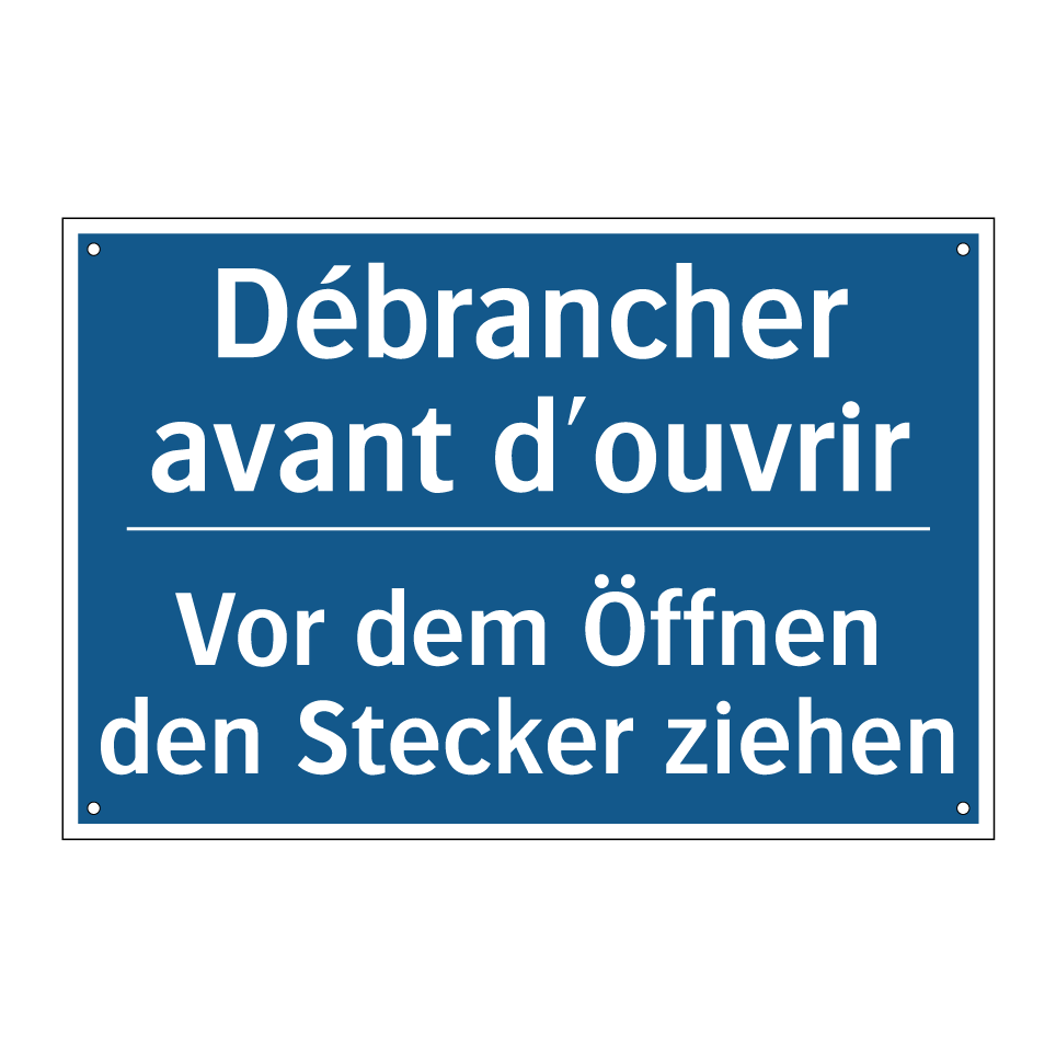 Vor dem Öffnen den Stecker ziehen /.../ - Débrancher avant d'ouvrir