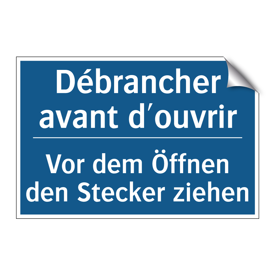 Vor dem Öffnen den Stecker ziehen /.../ - Débrancher avant d'ouvrir