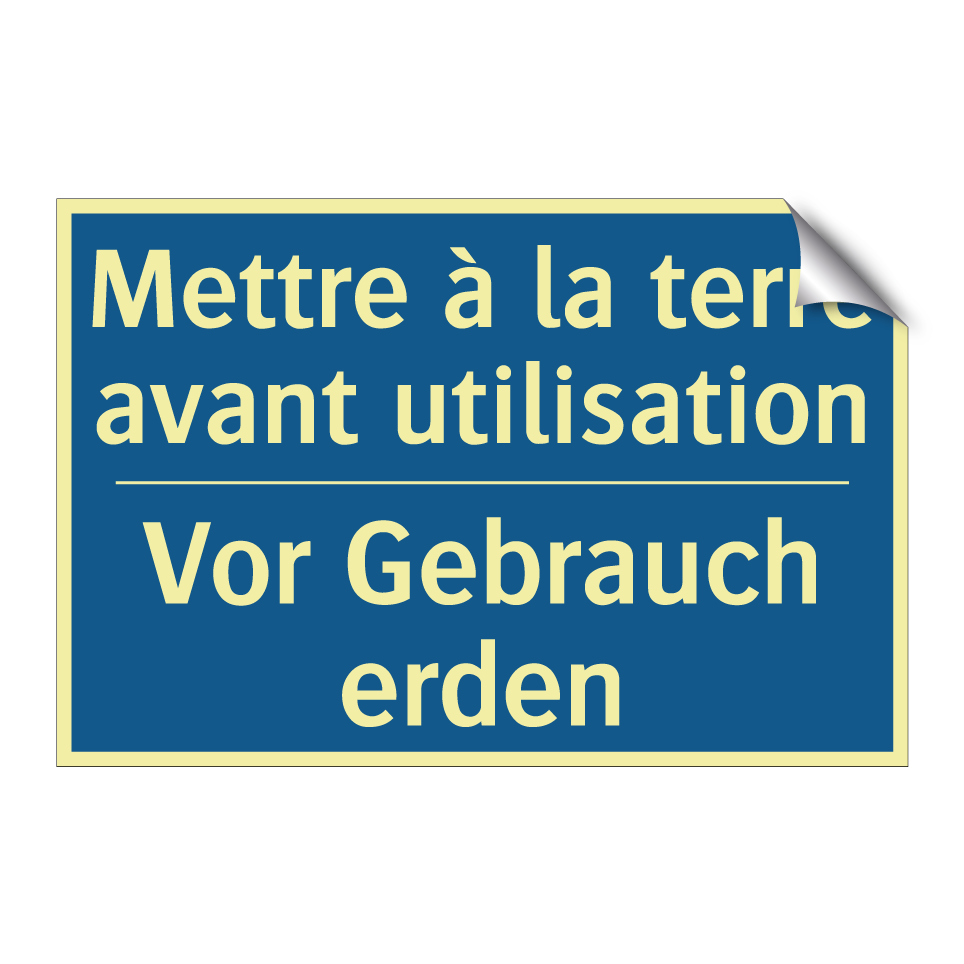 Vor Gebrauch erden - Mettre à la terre avant utilisation /.../