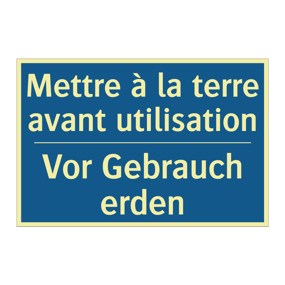 Vor Gebrauch erden - Mettre à la terre avant utilisation /.../