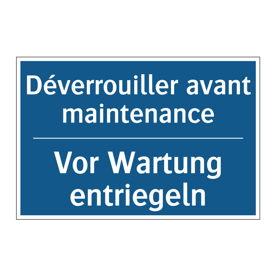 Vor Wartung entriegeln - Déverrouiller avant maintenance /.../