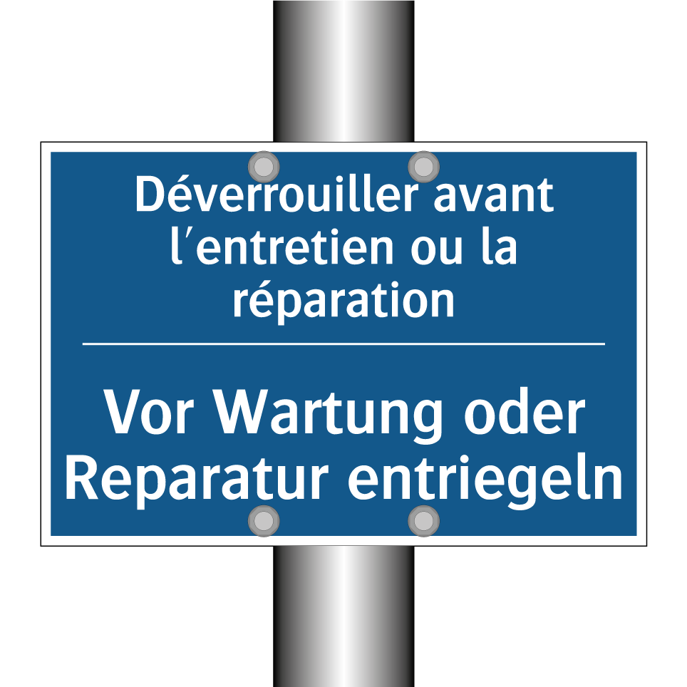 Vor Wartung oder Reparatur entriegeln /.../ - Déverrouiller avant l'entretien  /.../