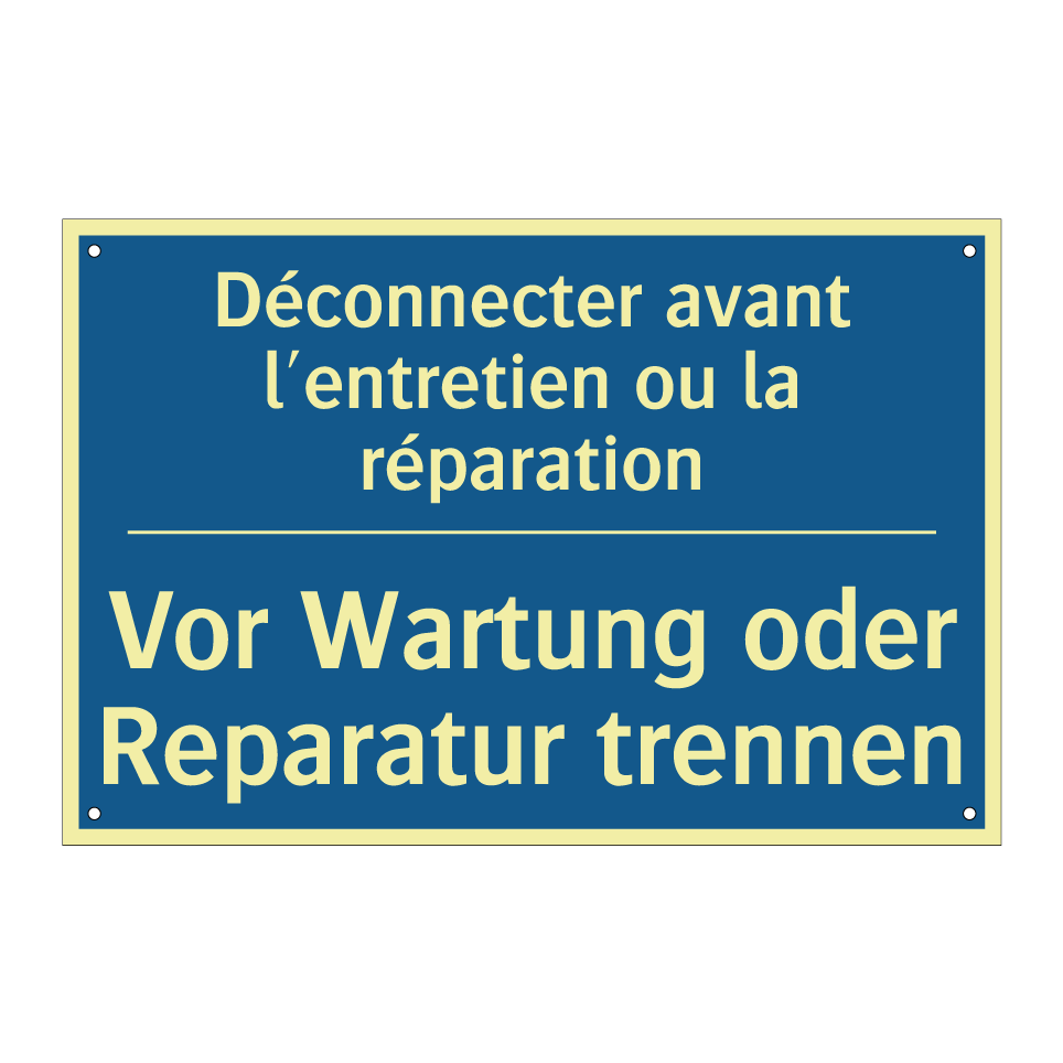 Vor Wartung oder Reparatur trennen /.../ - Déconnecter avant l'entretien  /.../