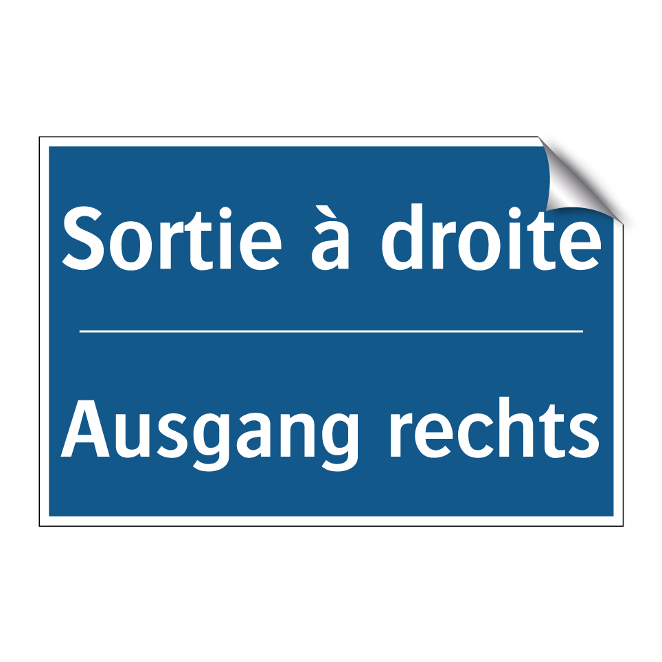 Ausgang rechts - Sortie à droite