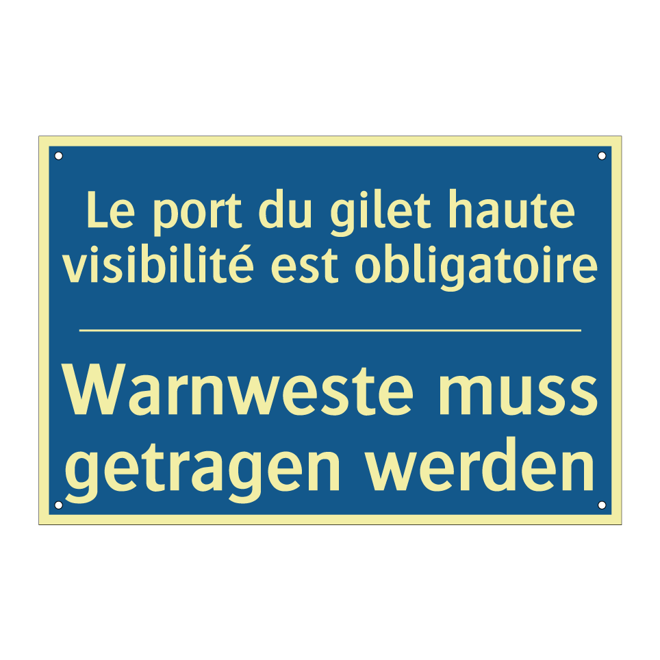 Warnweste muss getragen werden - Le port du gilet haute visibilité  /.../