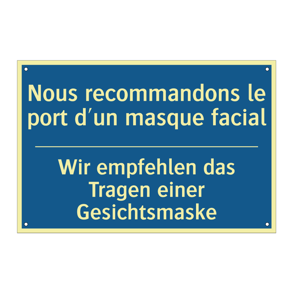 Wir empfehlen das Tragen einer  /.../ - Nous recommandons le port d'un  /.../