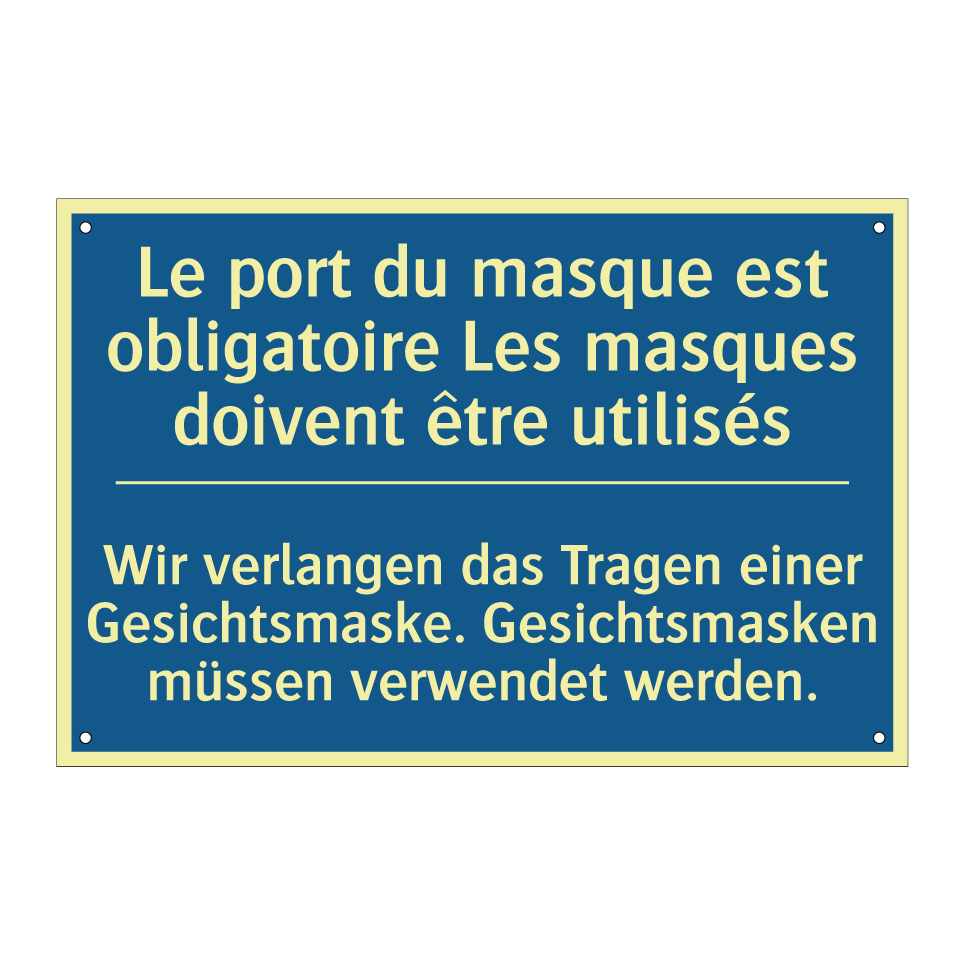 Wir verlangen das Tragen einer  /.../ - Le port du masque est obligatoire  /.../
