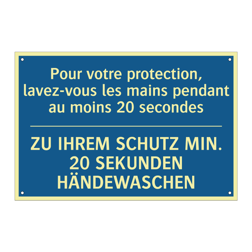 ZU IHREM SCHUTZ MIN. 20 SEKUNDEN  /.../ - Pour votre protection, lavez-vous  /.../