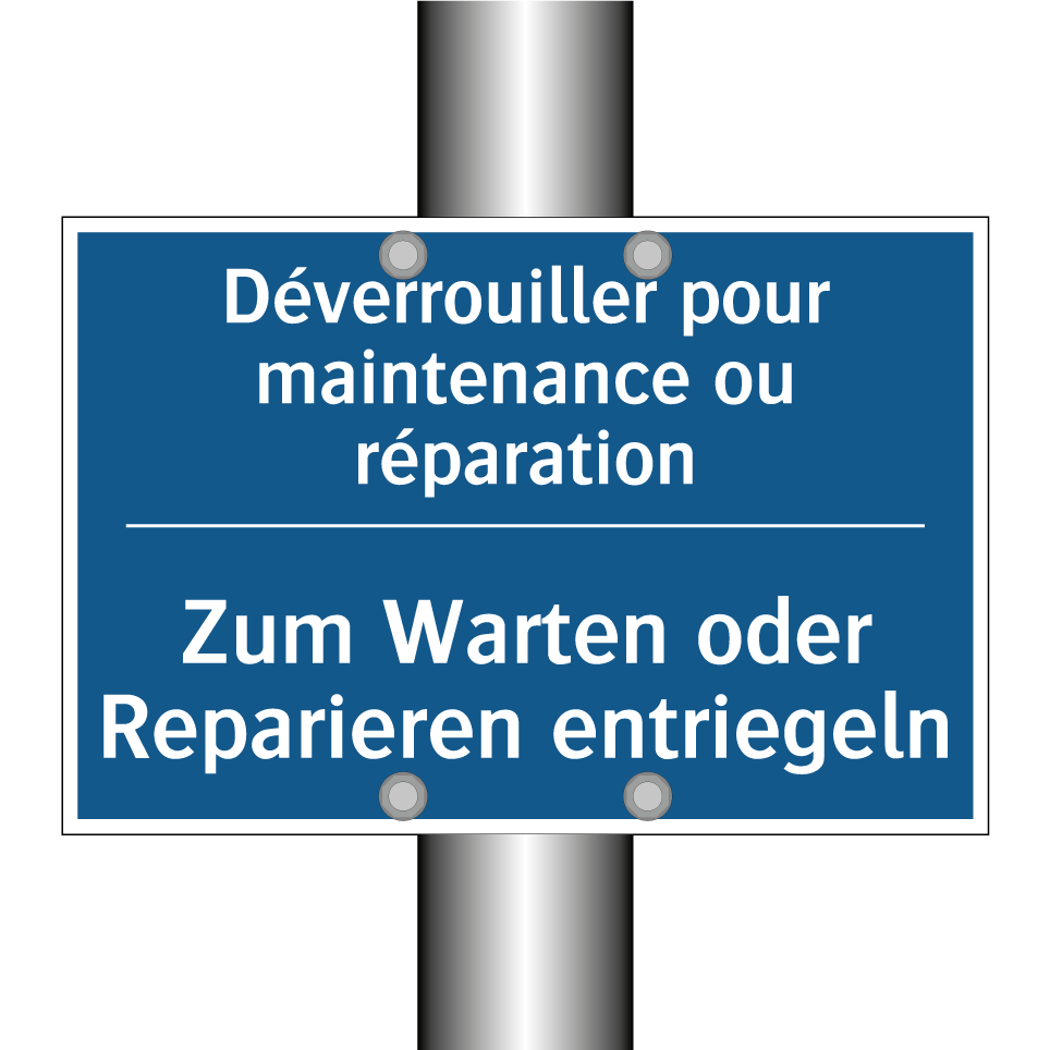 Zum Warten oder Reparieren entriegeln /.../ - Déverrouiller pour maintenance  /.../