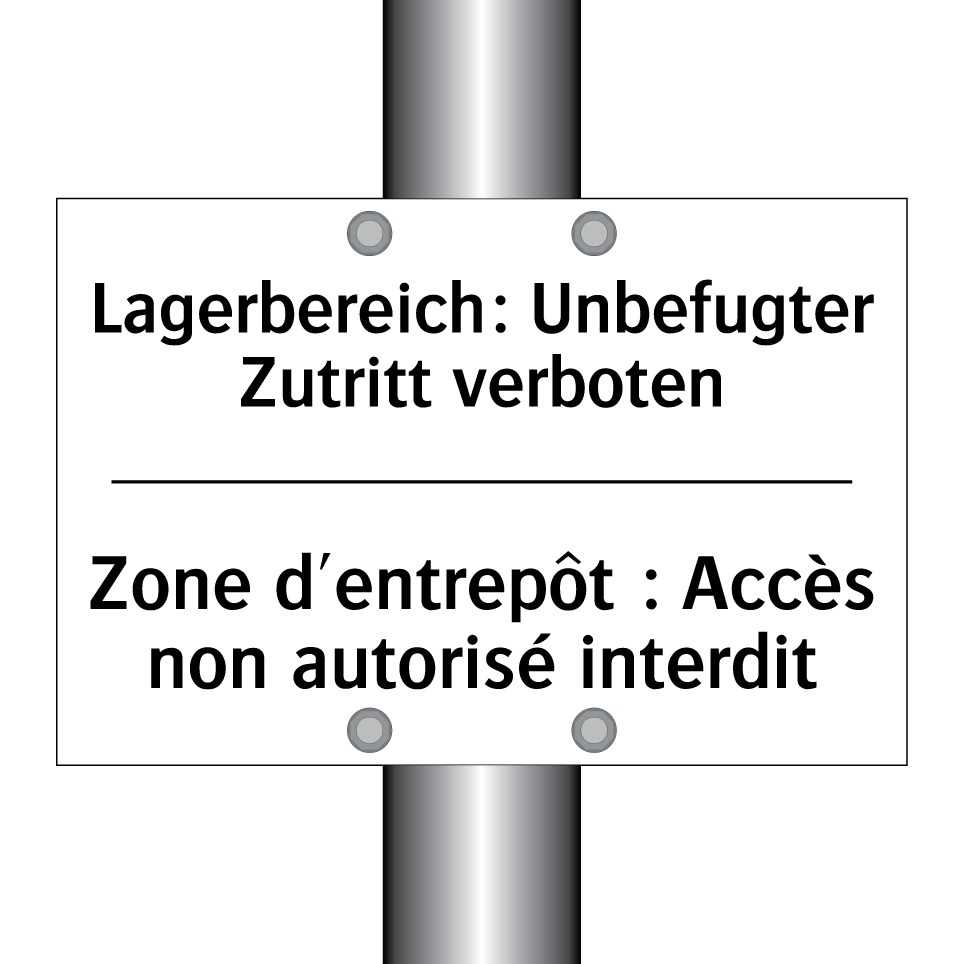 Lagerbereich: Unbefugter Zutritt /.../ - Zone d'entrepôt : Accès non autorisé /.../
