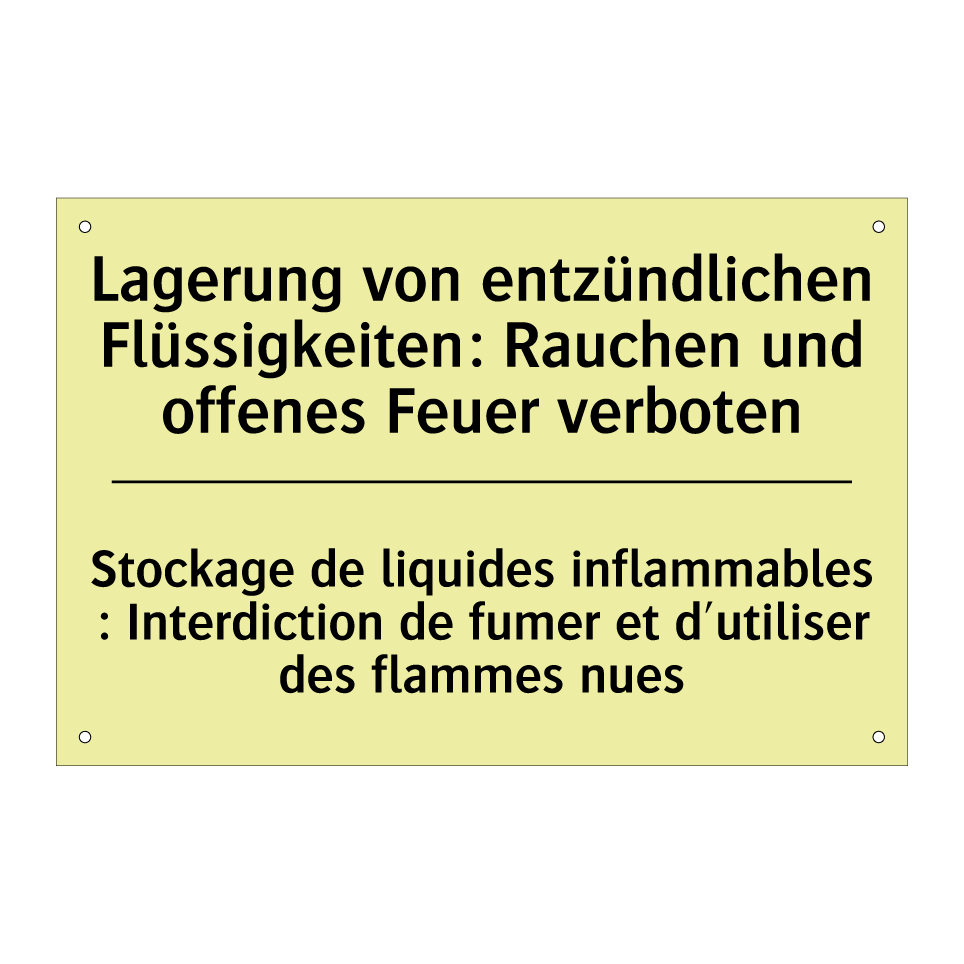 Lagerung von entzündlichen Flüssigkeiten: /.../ - Stockage de liquides inflammables /.../