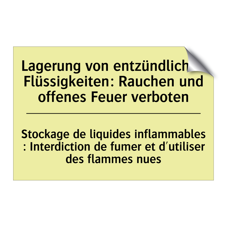Lagerung von entzündlichen Flüssigkeiten: /.../ - Stockage de liquides inflammables /.../