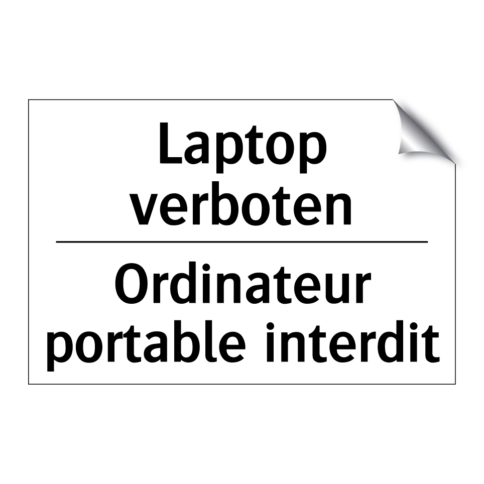Laptop verboten - Ordinateur portable interdit