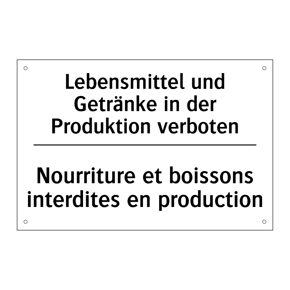 Lebensmittel und Getränke in der /.../ - Nourriture et boissons interdites /.../