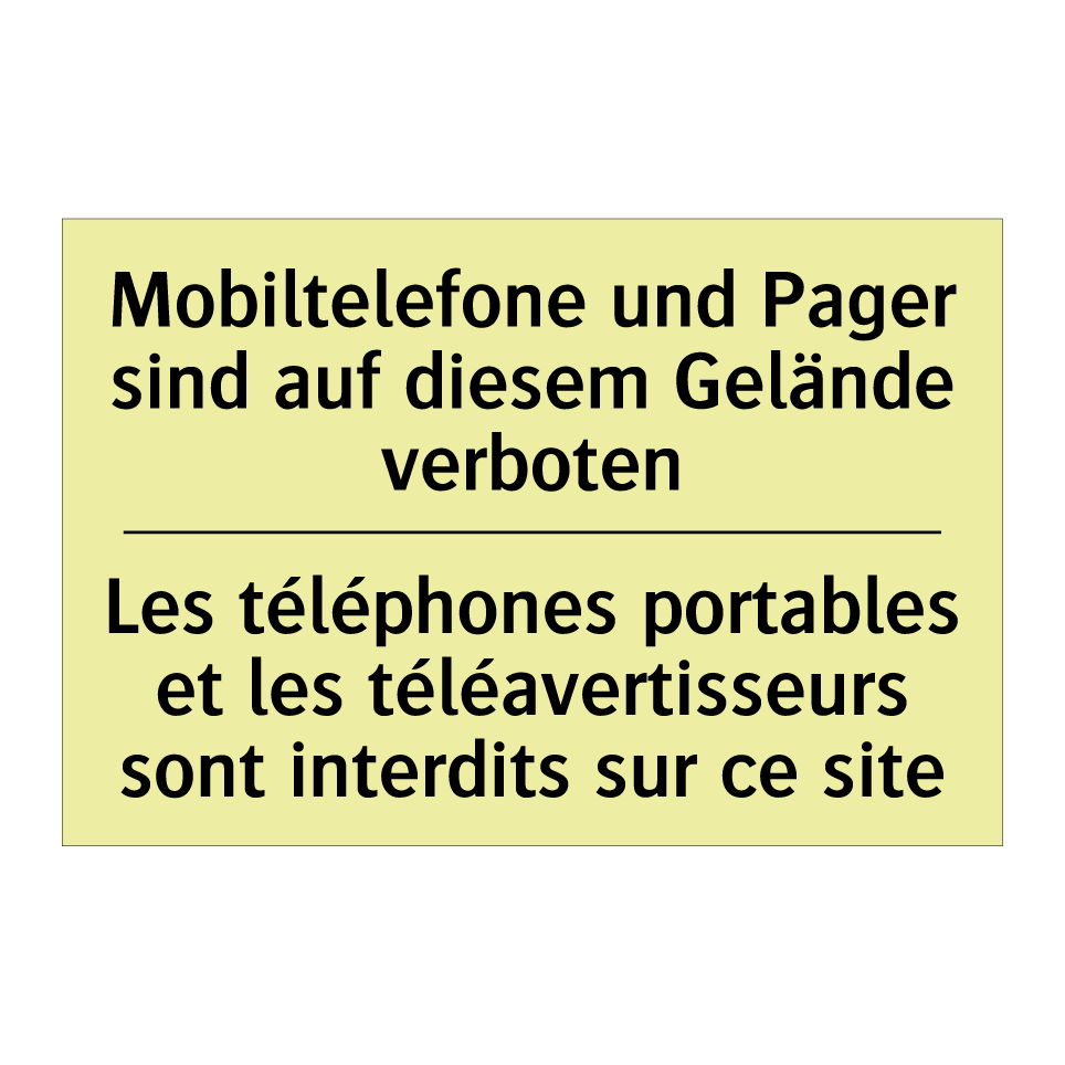 Mobiltelefone und Pager sind auf /.../ - Les téléphones portables et les /.../