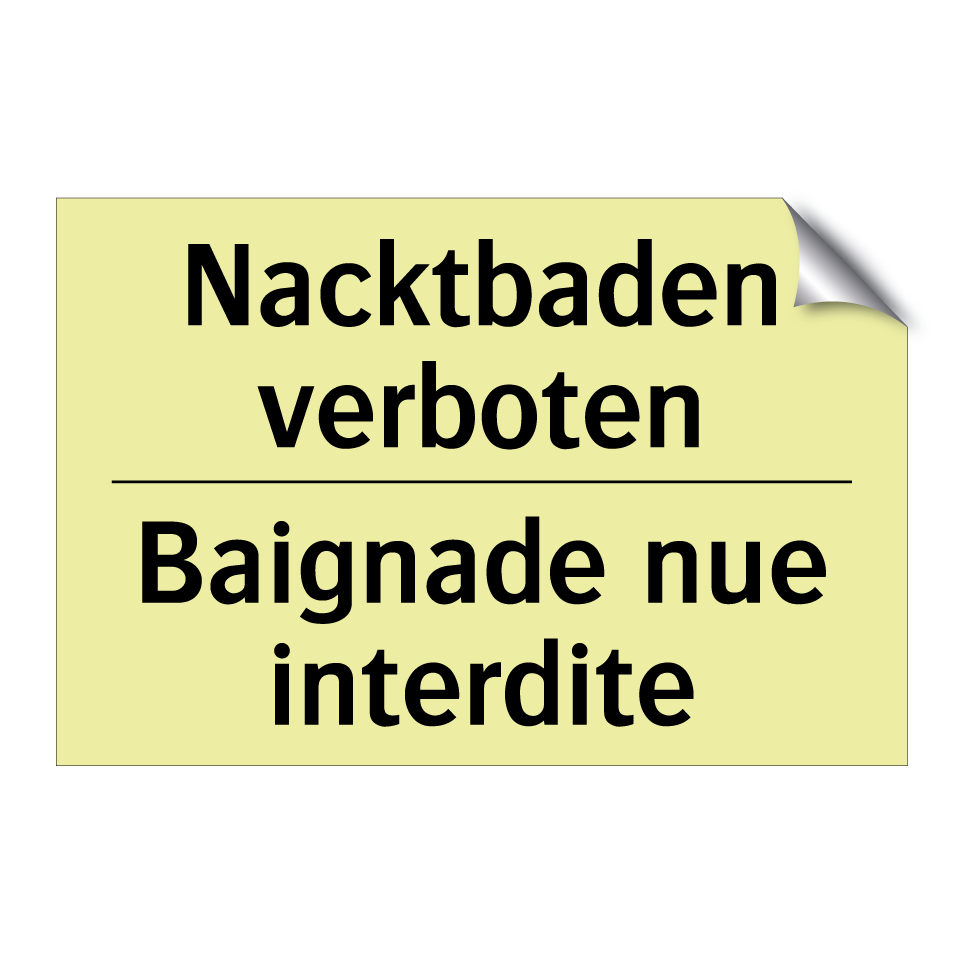 Nacktbaden verboten - Baignade nue interdite