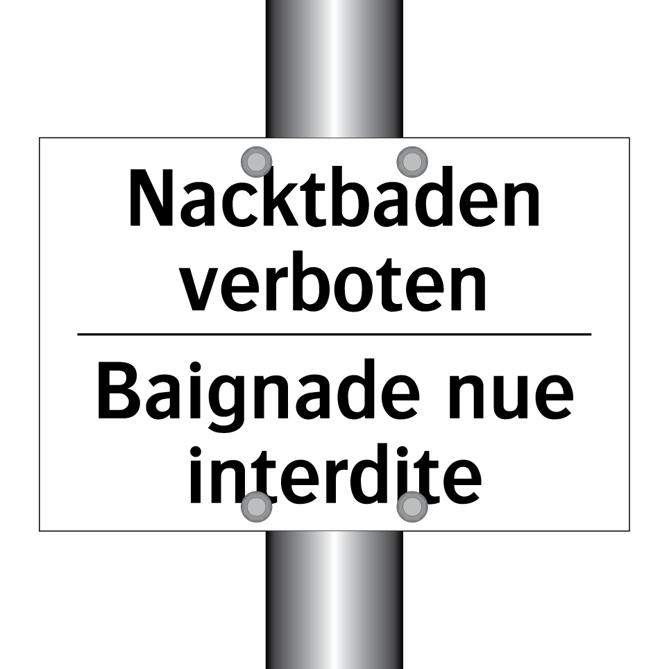 Nacktbaden verboten - Baignade nue interdite