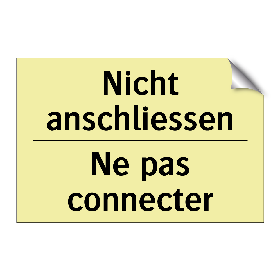 Nicht anschliessen - Ne pas connecter