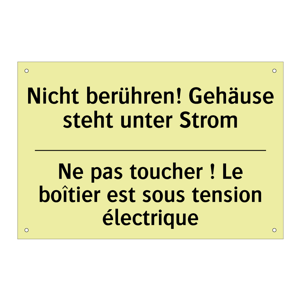 Nicht berühren! Gehäuse steht /.../ - Ne pas toucher ! Le boîtier est /.../