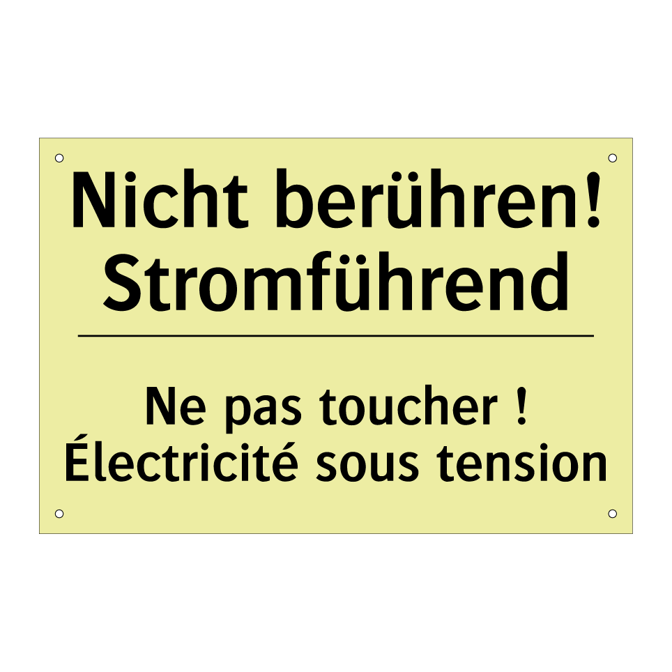 Nicht berühren! Stromführend - Ne pas toucher ! Électricité sous /.../