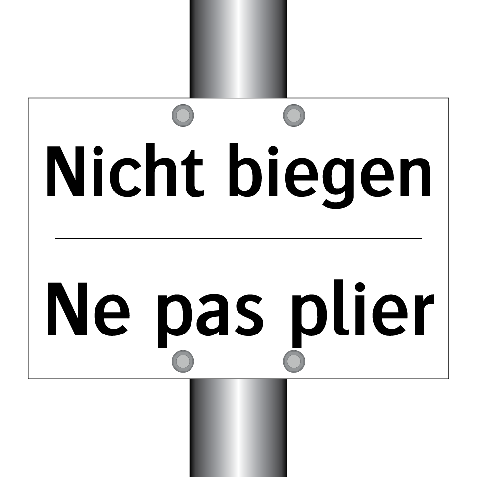Nicht biegen - Ne pas plier