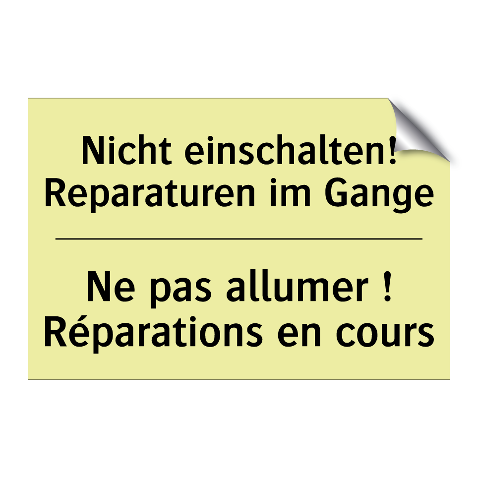 Nicht einschalten! Reparaturen /.../ - Ne pas allumer ! Réparations en /.../