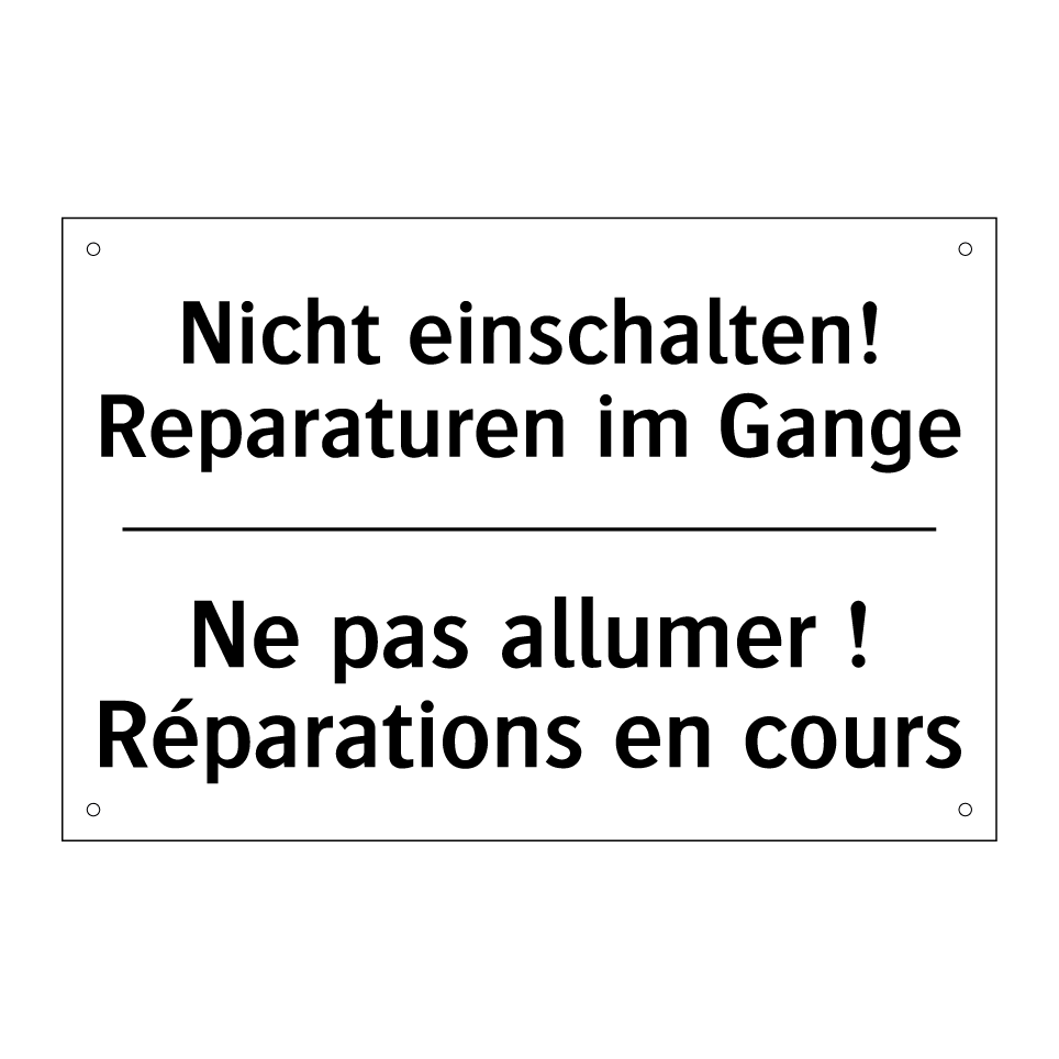 Nicht einschalten! Reparaturen /.../ - Ne pas allumer ! Réparations en /.../