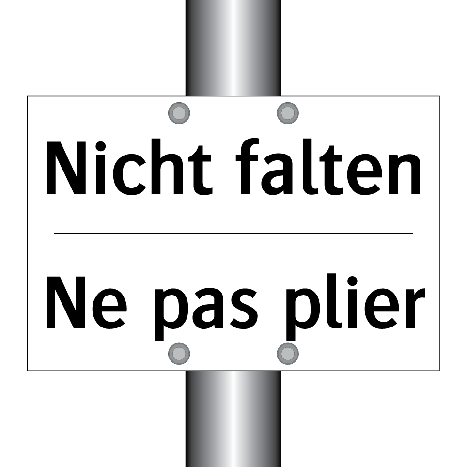 Nicht falten - Ne pas plier