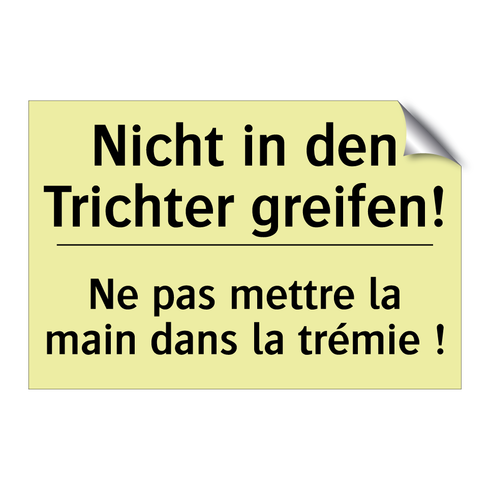 Nicht in den Trichter greifen! - Ne pas mettre la main dans la /.../