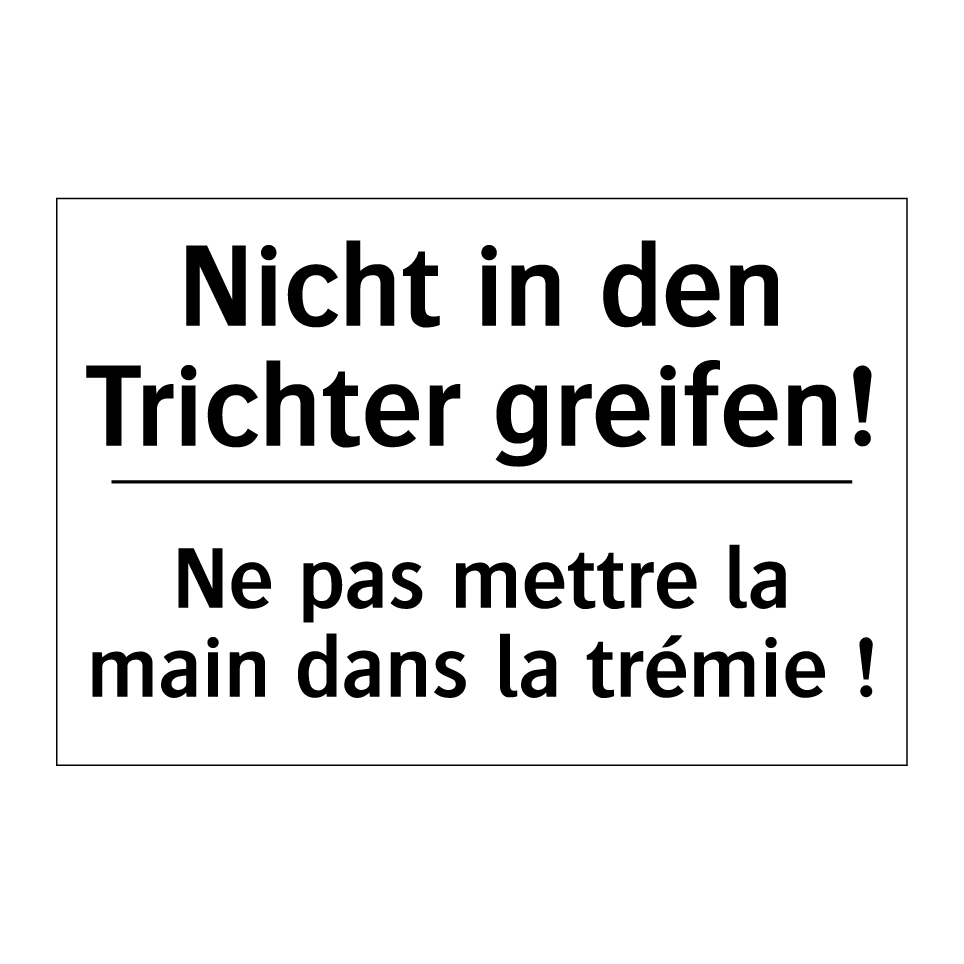Nicht in den Trichter greifen! - Ne pas mettre la main dans la /.../