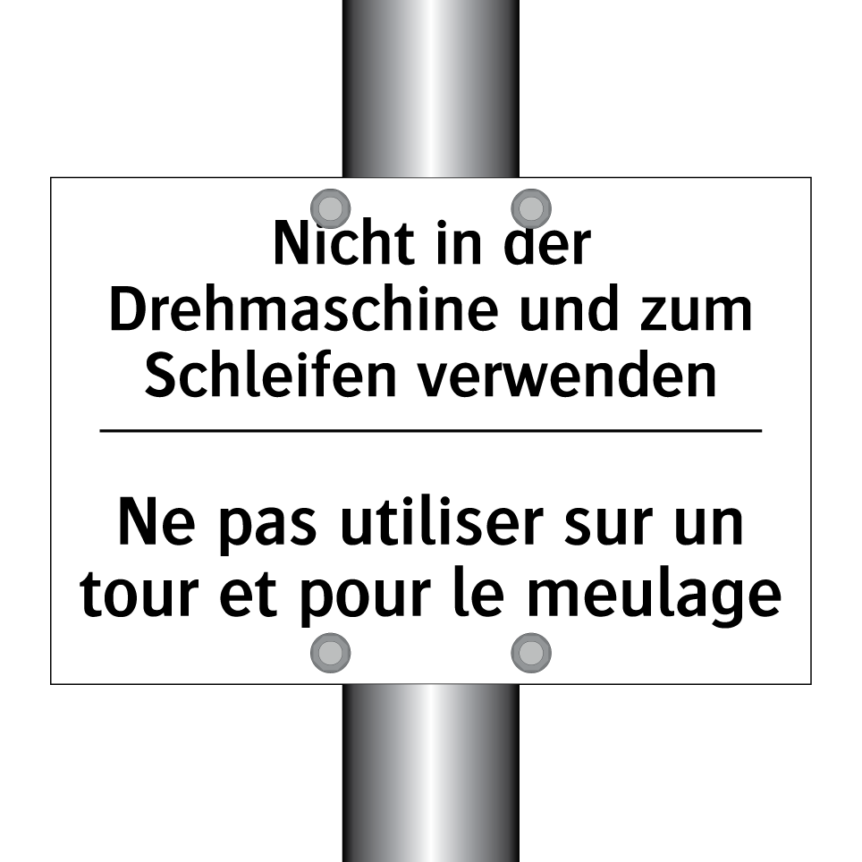 Nicht in der Drehmaschine und /.../ - Ne pas utiliser sur un tour et /.../