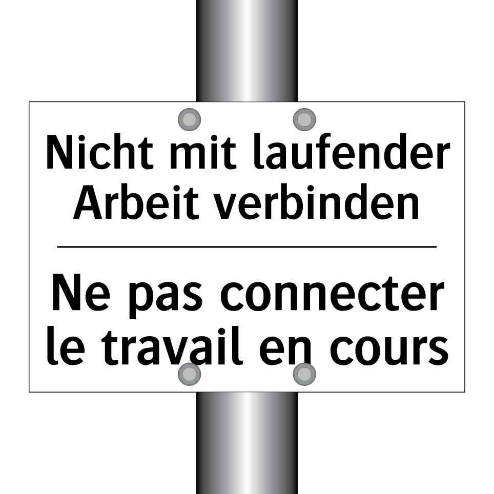 Nicht mit laufender Arbeit verbinden /.../ - Ne pas connecter le travail en /.../