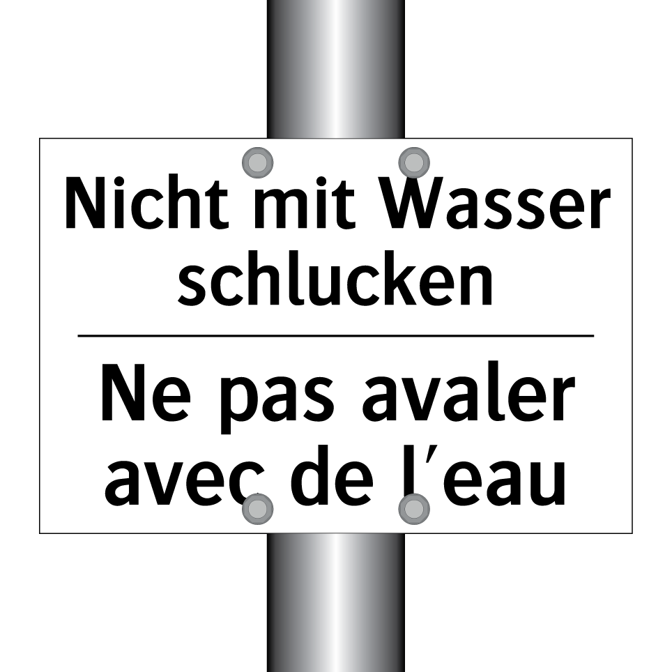 Nicht mit Wasser schlucken - Ne pas avaler avec de l'eau