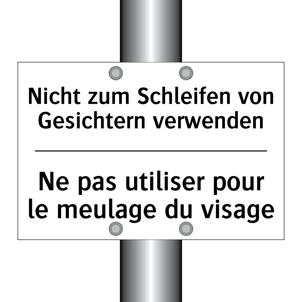 Nicht zum Schleifen von Gesichtern /.../ - Ne pas utiliser pour le meulage /.../
