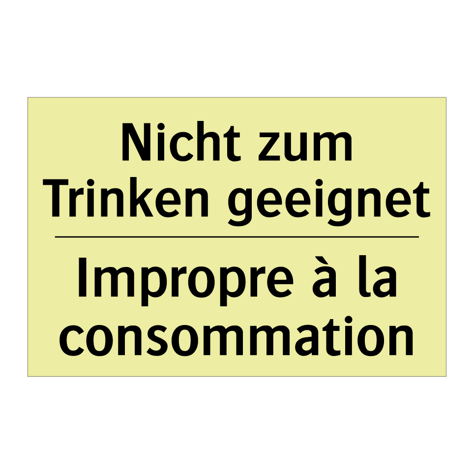 Nicht zum Trinken geeignet - Impropre à la consommation