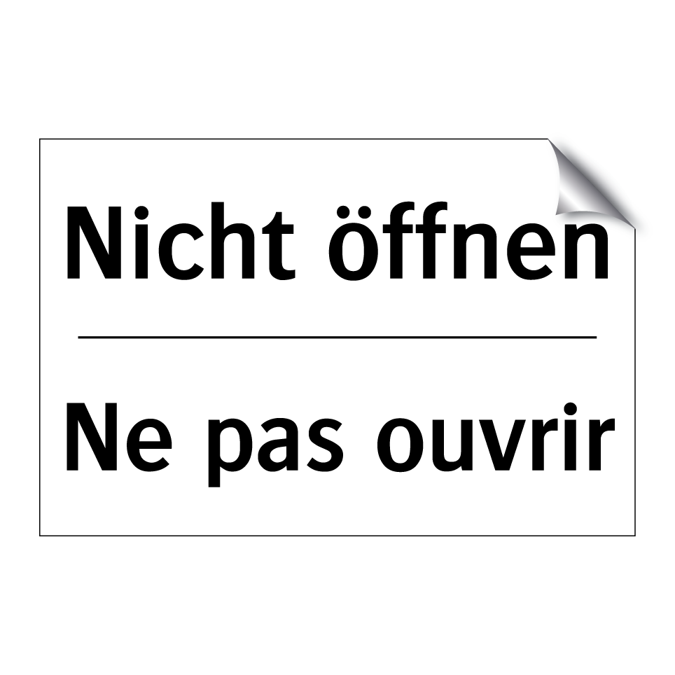 Nicht öffnen - Ne pas ouvrir