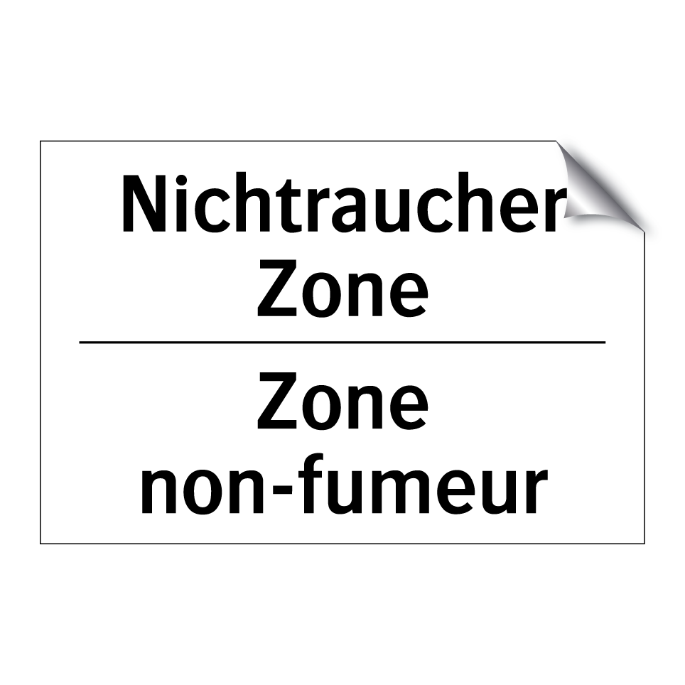 Nichtraucher Zone - Zone non-fumeur