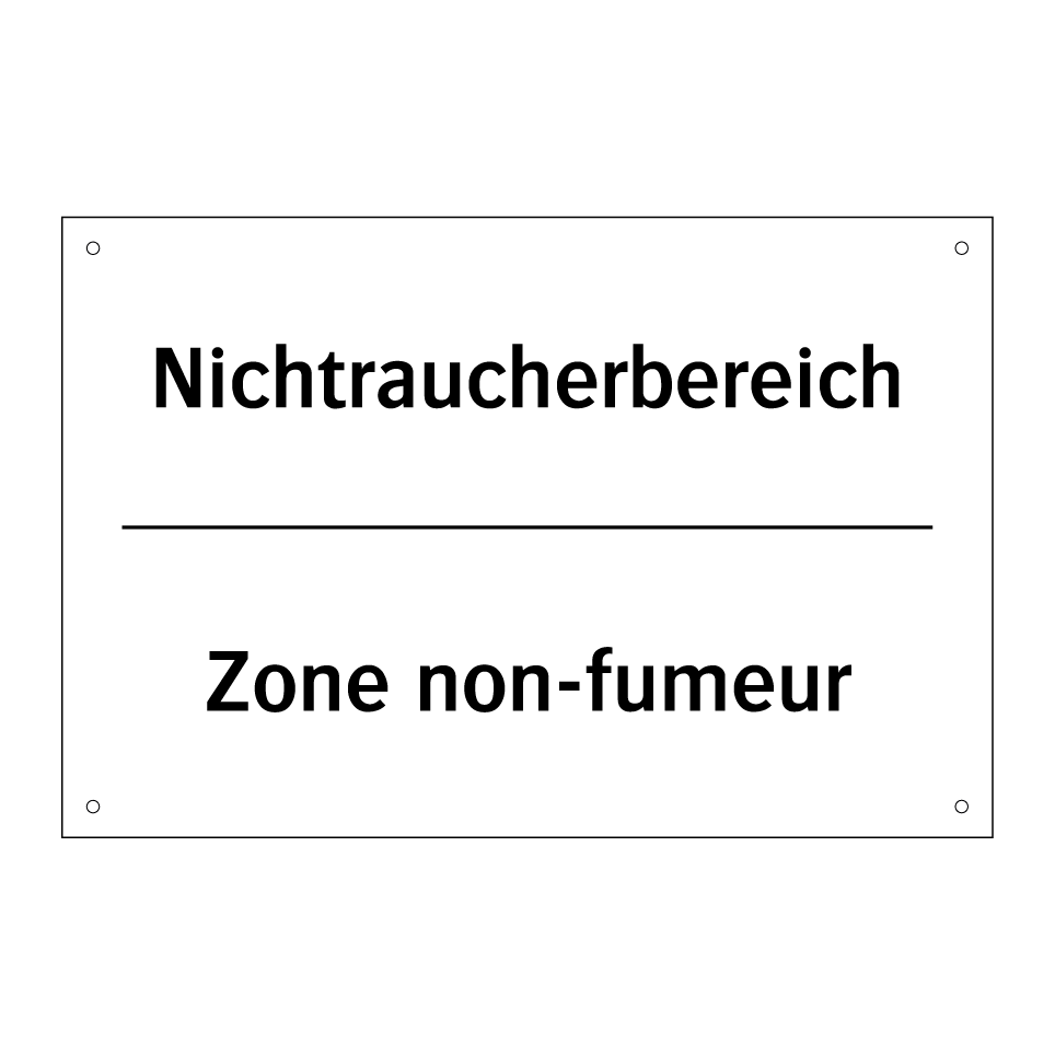 Nichtraucherbereich - Zone non-fumeur