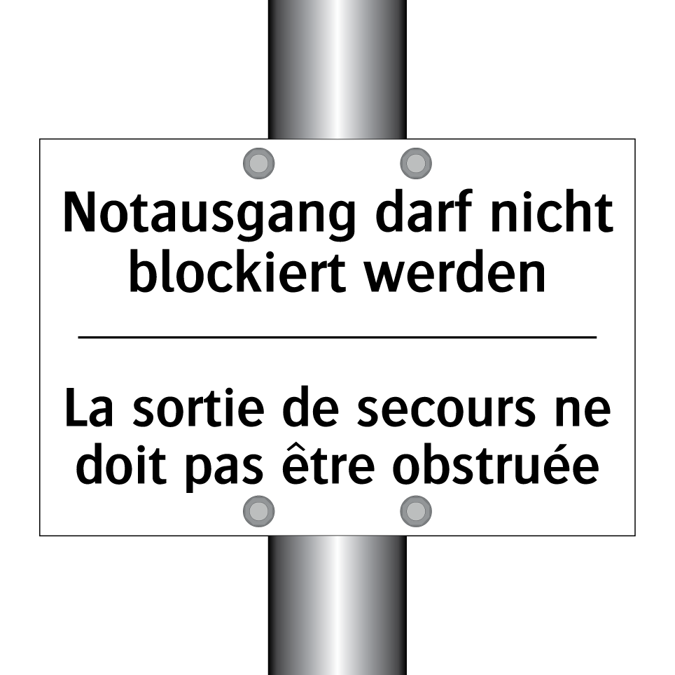Notausgang darf nicht blockiert /.../ - La sortie de secours ne doit pas /.../