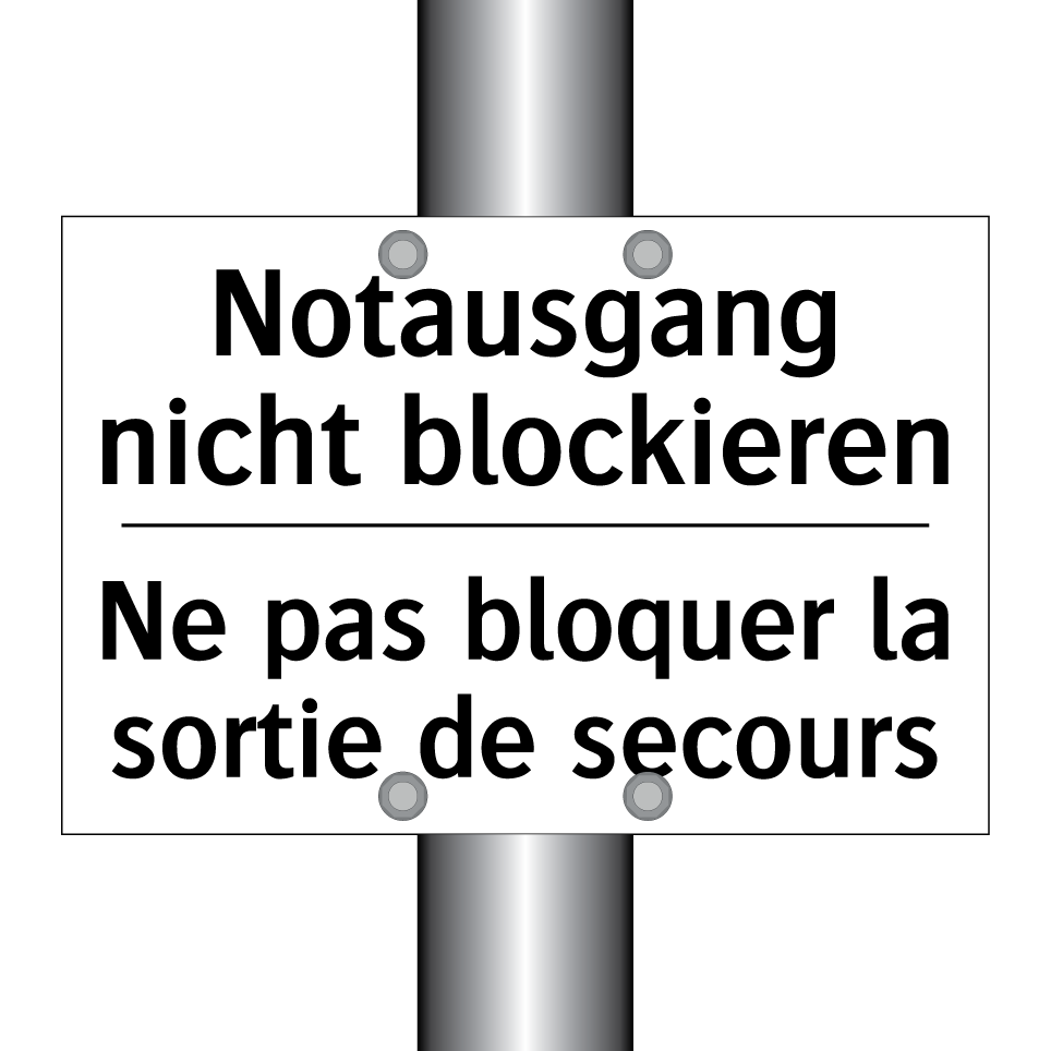 Notausgang nicht blockieren - Ne pas bloquer la sortie de secours /.../
