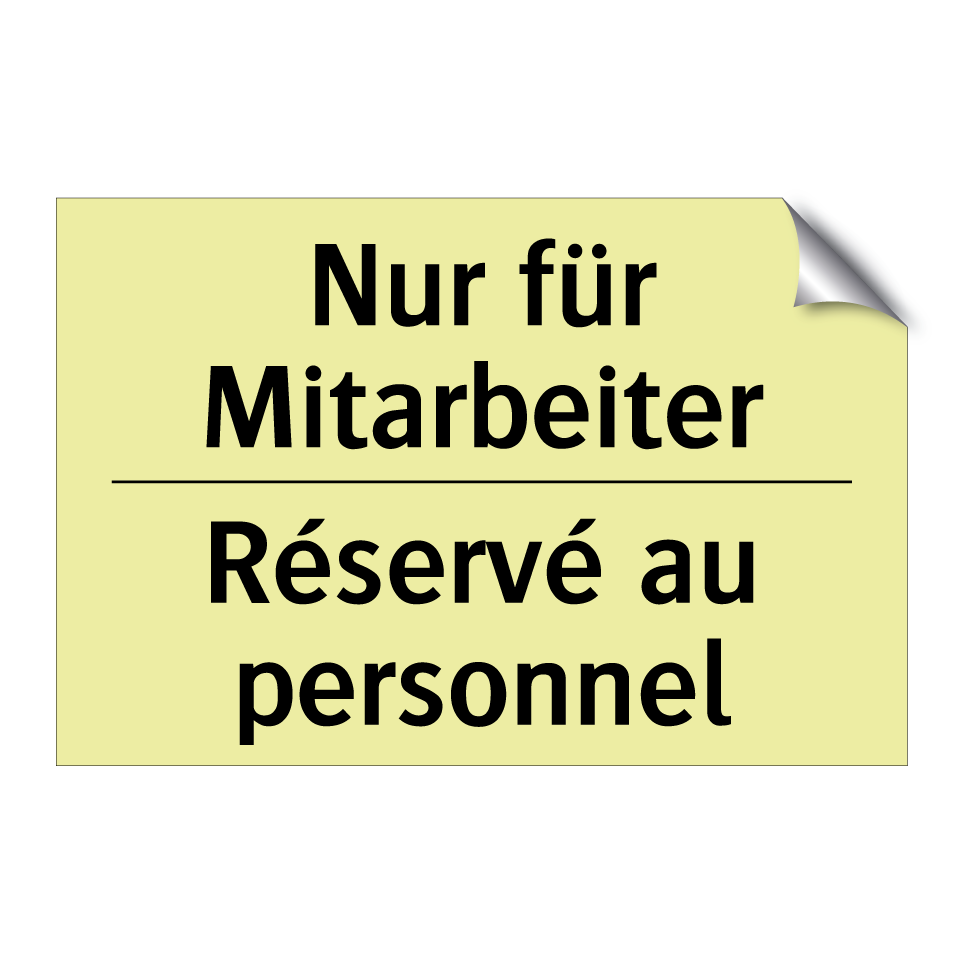 Nur für Mitarbeiter - Réservé au personnel