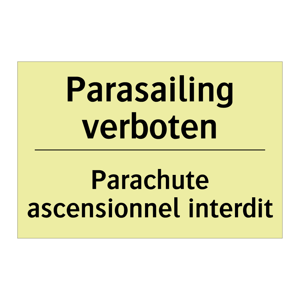 Parasailing verboten - Parachute ascensionnel interdit /.../
