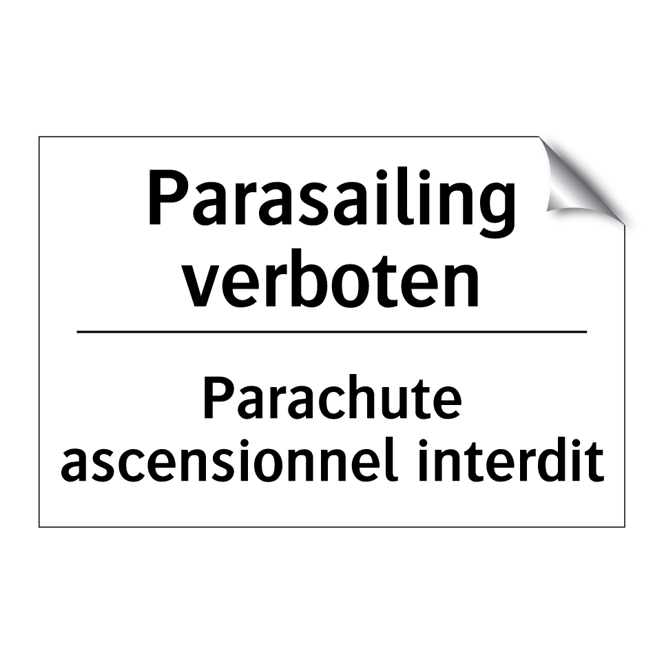 Parasailing verboten - Parachute ascensionnel interdit /.../