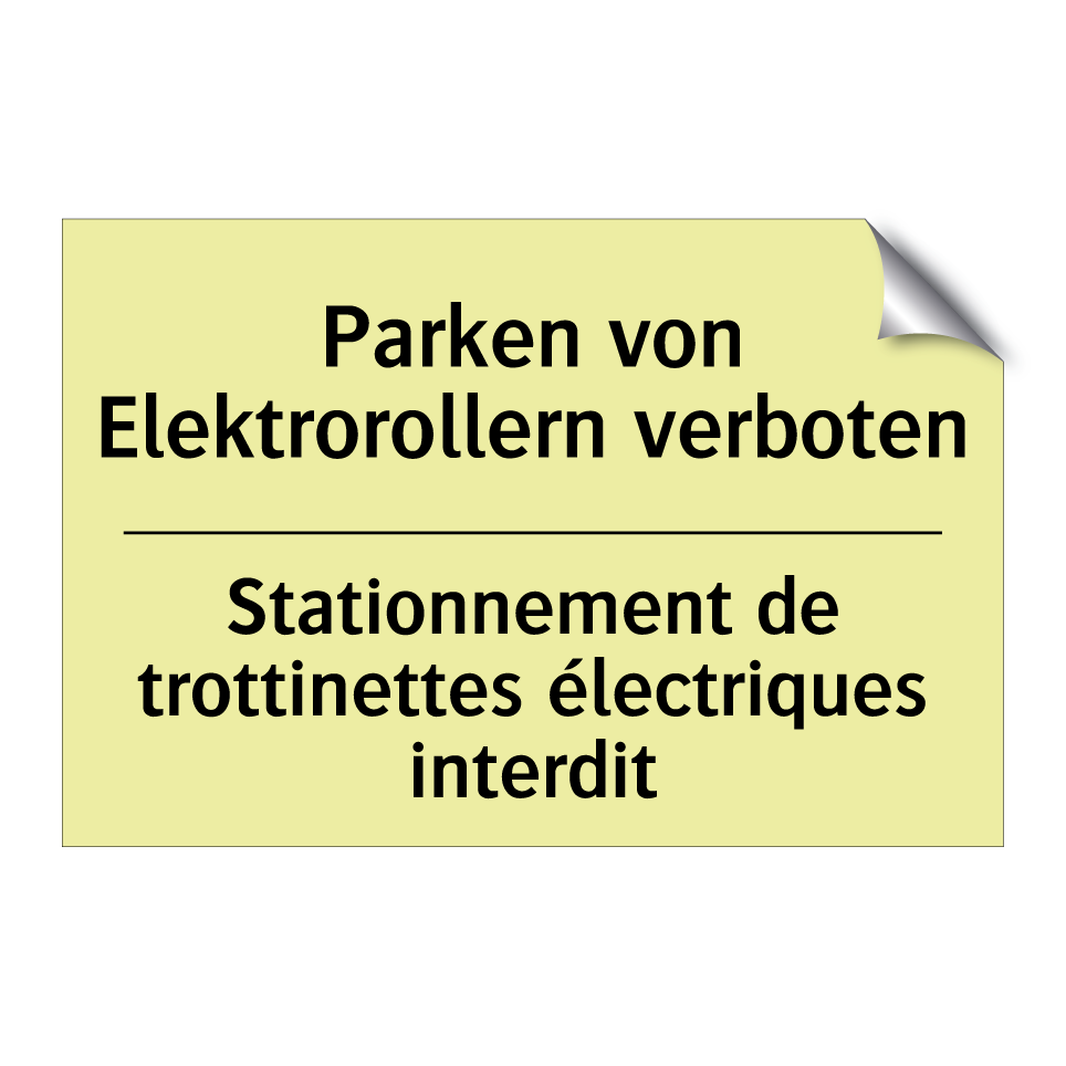 Parken von Elektrorollern verboten /.../ - Stationnement de trottinettes /.../