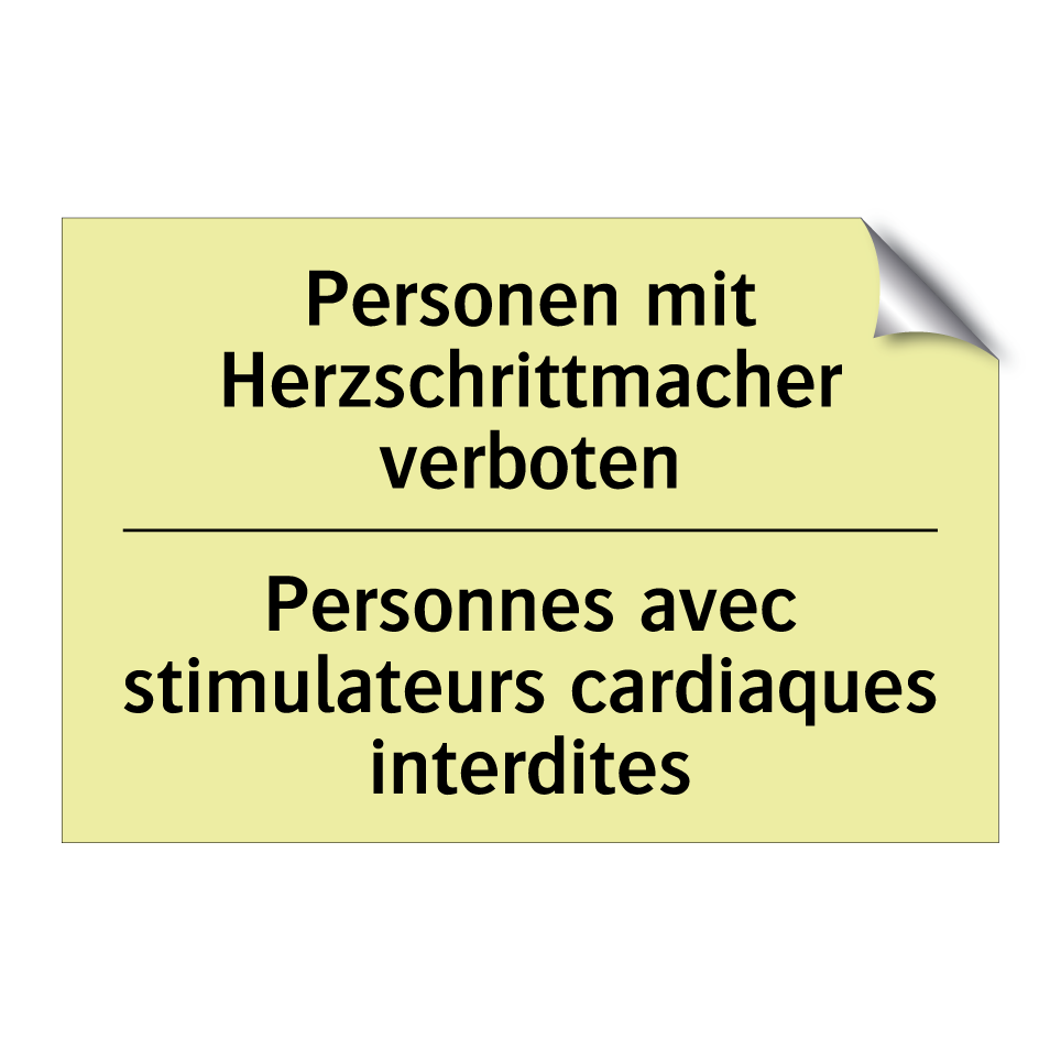 Personen mit Herzschrittmacher /.../ - Personnes avec stimulateurs cardiaques /.../