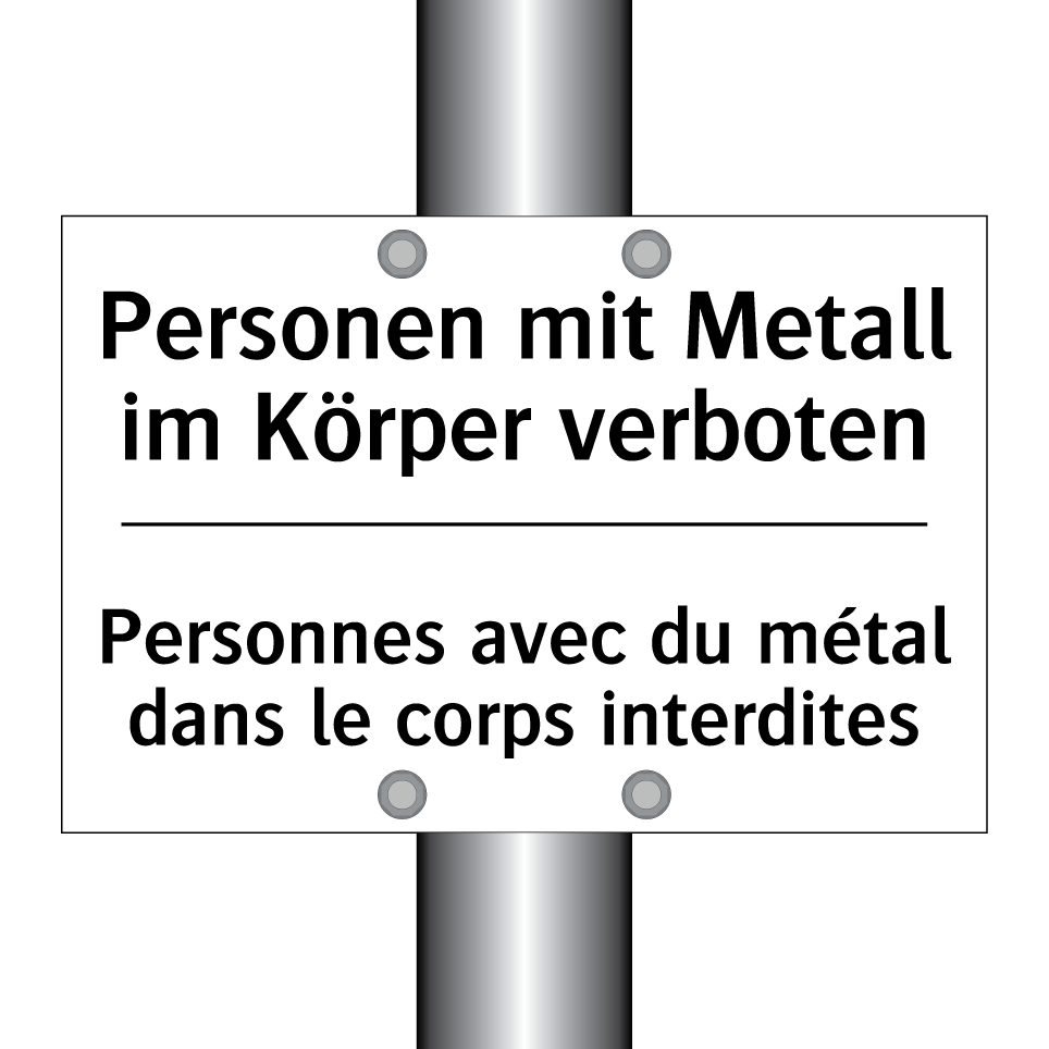 Personen mit Metall im Körper /.../ - Personnes avec du métal dans le /.../