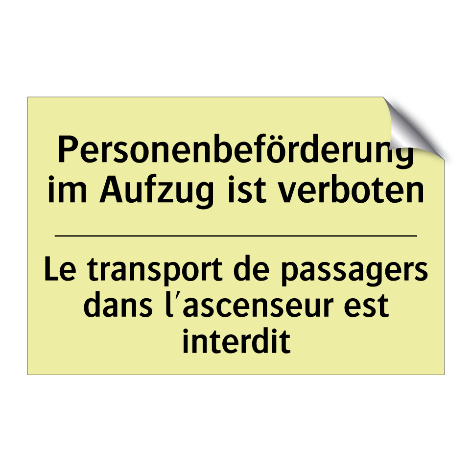 Personenbeförderung im Aufzug /.../ - Le transport de passagers dans /.../