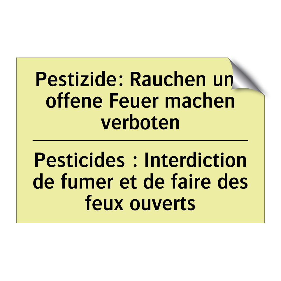 Pestizide: Rauchen und offene /.../ - Pesticides : Interdiction de fumer /.../