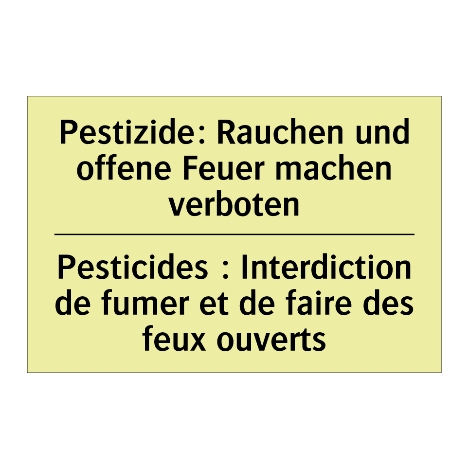 Pestizide: Rauchen und offene /.../ - Pesticides : Interdiction de fumer /.../